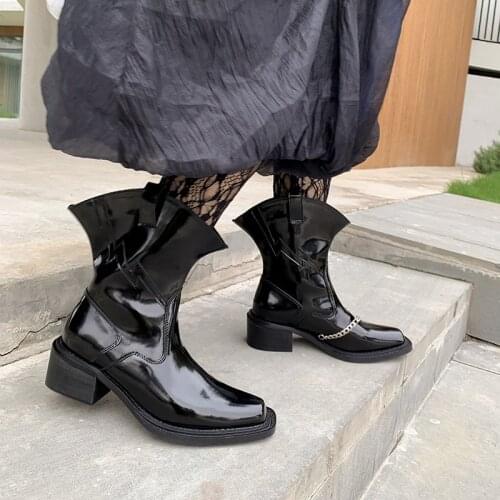 Fashion Newest Shoes Woman 2021 Genuine Leather Elastic Band Women Boots For Ladies Winter Office Lady Womens Boots