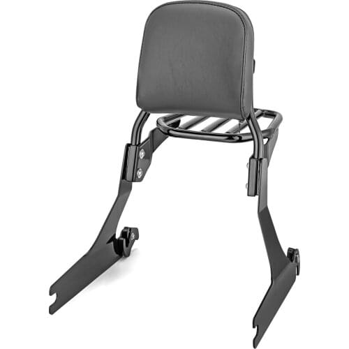 Passenger Backrest Sissy Bar + Luggage Rack Steel With Powder Coated Black Standard Height For Harley 2006-2017 Dyna Models