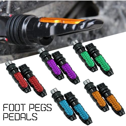 Universal 2pcs Motorcycle Rear Passenger Foot Pegs Pedals Footrest Scooter Foot-Peg Motorbike Pedal Modification Aluminum