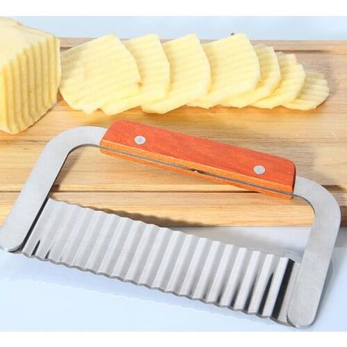 Crinkle Cutter Wax Vegetable Soap Wavy Cutter Stainless Steel Potato Carrot Wavy Slicer Kitchen Tool LX2855