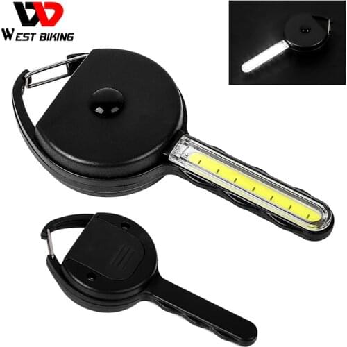 WEST BIKING Mini LED Flashlight Key Light Outdoor Sport Camping Hiking Night Emergency Tool Lamp Key Shape Key Chain Ring Light
