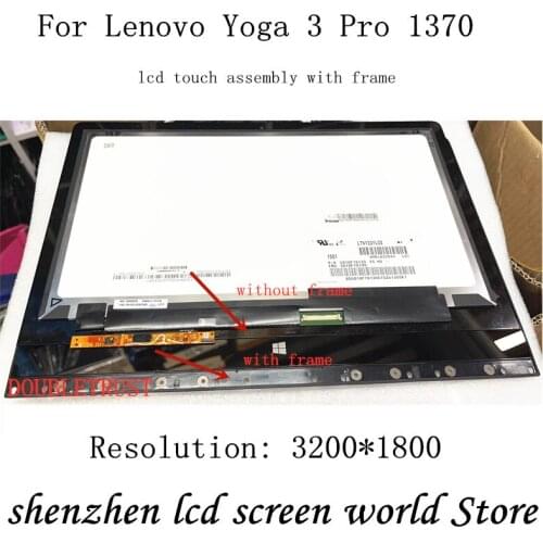 13.3"lcd assemble for Lenovo Yoga 3 Pro 13 1370 touch screen digitizer+bezel assembly 3200*1800