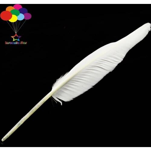 10-100 pcs/lot Pure White Color 14-16inch Plumes Turkey Pointers Quill Large Feathers for Fashion Decorations