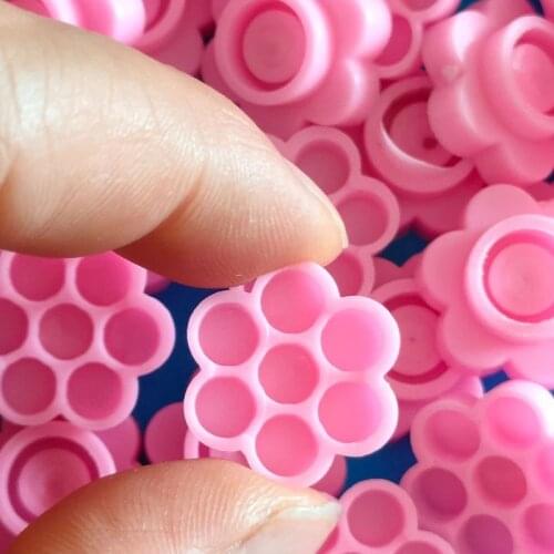 100Pcs/pack Grafting Eyelash Pink Delay Cup Eye Lashes Glue Holder Blossom Delay Cups Eyelash Extension Women Makeup Tools