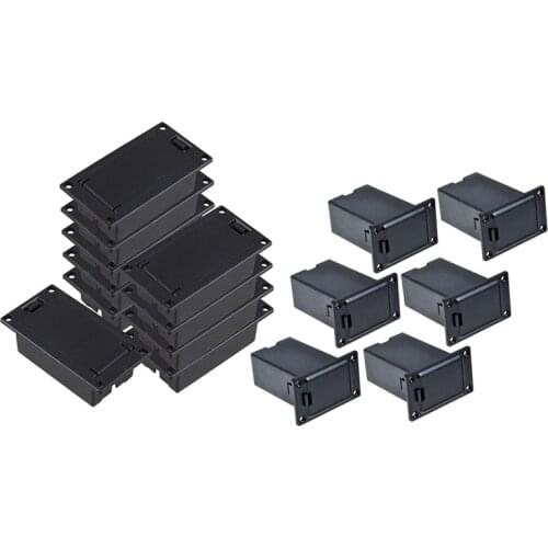 16 Pcs Black 9V Battery Holder Compartment Cover Case Guitar Bass Pickup,10 Pcs LJ-03 & 6 Pcs LJ-02