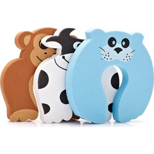 2021 Baby Safety Door Stopper Anti-pinch Finger Door Card Cute Animal Design Fingers Protectors Flexible New Case Latch Lock