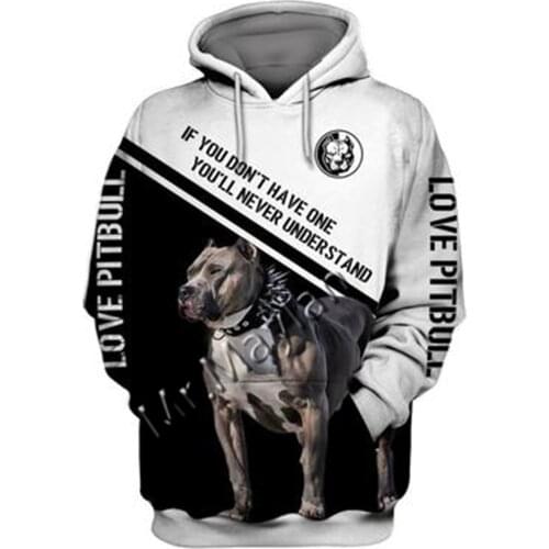 2021 Fashion Animal Pit Bull 3D Printed Hoodie Men Women Casual Pet Dog Designs Hooded Oversized Hooded Coat Drop Shipping WQ-29
