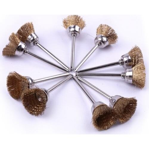 20 x16mm Brass Wire Wheel Brush Shank 3mm Fit for Dremel Grinder Rotary Tool