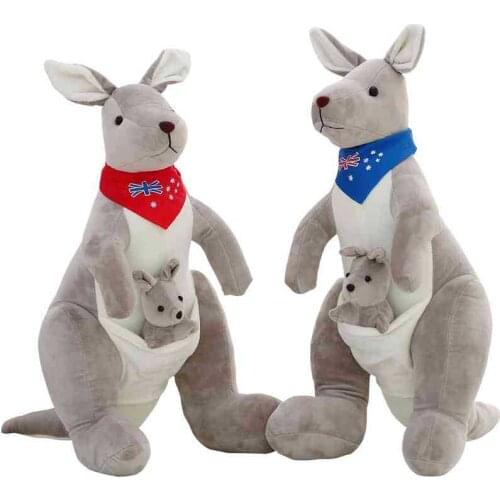 33cm Stuffed Animals Real life Plush Australia Kangaroo doll figure Australian dolls pillow Cute Baby toys Home Sofa decoration