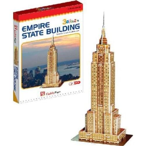 T0465 3D Puzzles Empire State Building DIY Building Paper Model kids Creative gift Children Educational toys Mini Version