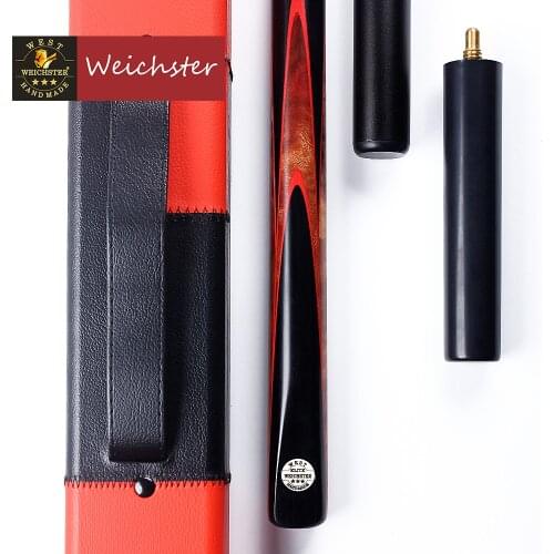 Weichster One 1Piece Handmade English Pool Cue Eucalyptus Burl Wood 8.0mm-8.5mm Ebony Cue with Case Set