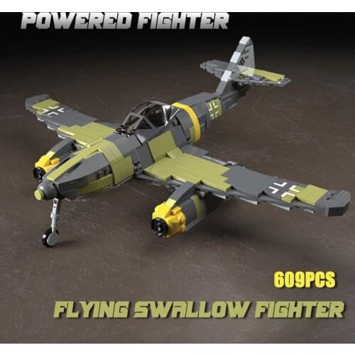 Schmidt me 262 Flying Swallow Fighter Kids Military Combat Aircraft Mercer MOC Building Blocks Assembly Model Brick Childrens