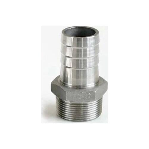 BSPT 1/2" DN15 Male Pipe Fittings x 10mm Barb Hose Tail Connector Stainless Steel SS304 Thread Hosetail