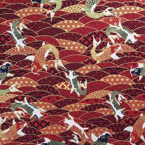 Japanese Style Cotton Gold Pink Printed Koi Clothes ' Packaging Ornament Other Cloth Large Quantity Excellent Price