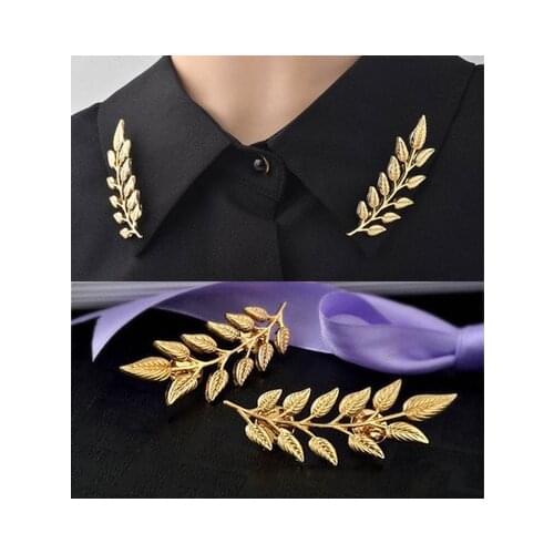 Korean High-grade Mens Suit Brooches Pins Leaves Collar Needle Lapel Pin Women Brooch Dress Scarf Buckle Jewelry Accessories