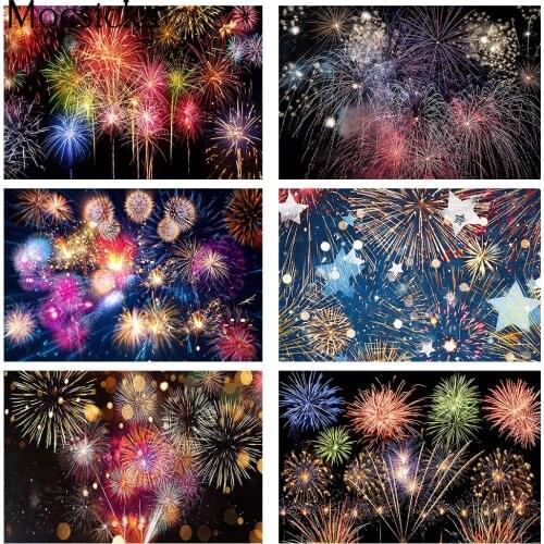 Colorful Fireworks Backdrop Photography Background Merry Christmas Happy New Year Festival Party Backdrop Children Kids Adult