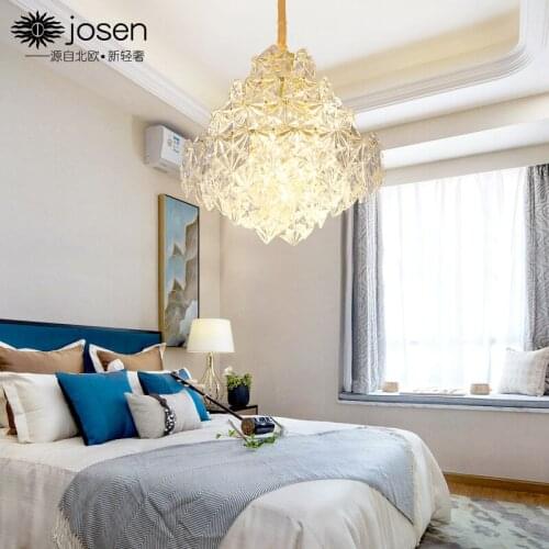 Creative glass chandelier light luxury post-modern restaurant lamp designer hotel Hong Kong-style light luxury villa living room