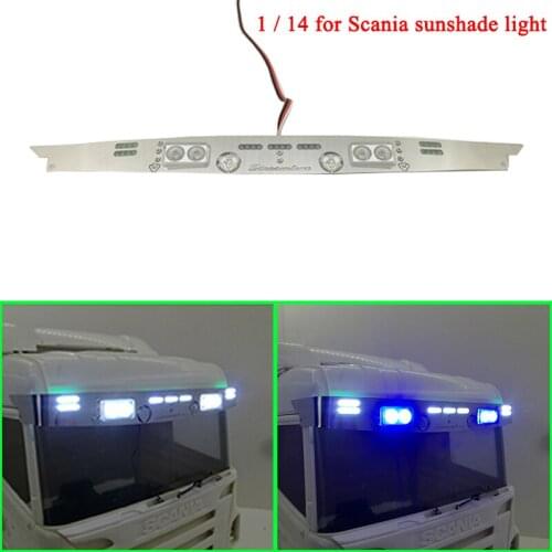 Metal Led Sunshade Light Sun Visor Lamp for 1/14 Tamiya RC Truck Car SCANIA R730 R470 R620 56323 Diy Parts