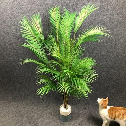 80-125cm Tropical Plants Large Artificial Palm Tree Branch Floor Fake Monstera Plastic Palm Leaves For Home Garden Wedding Decor