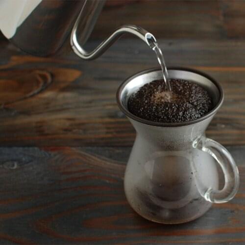 Stainless Steel Pour Over Coffee Filter Reusable Paperless Cone Dripper for Coffee Maker Dropshipping