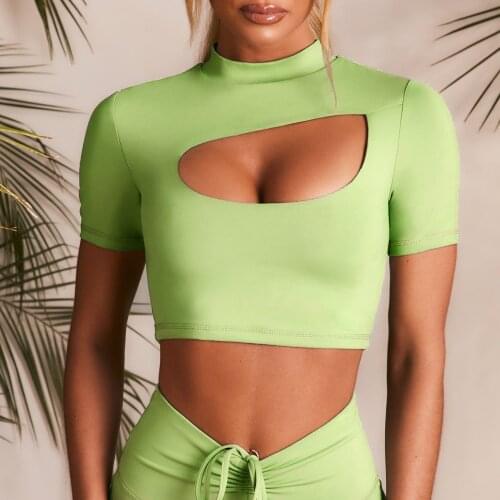 New 2021 Sexy Yoga Shirt Seamless Gym Clothing Women Crop Top Workout Clothes Sportswear Tracksuit T Shirt for Fitness