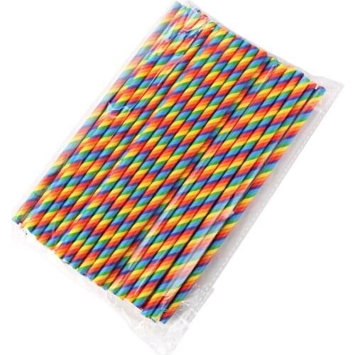 Disposable Paper Straws Colorfull Straw Birthday Party Decorations Baby Shower Supplies Wedding Favors