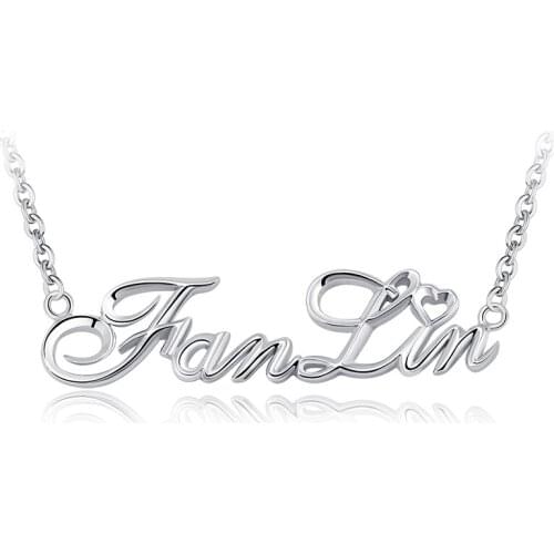 YiYaoFa Name Necklace 3D Initial Necklace & Pendant Custom 925 Silver Letter Jewelry Valentines Day Birthday Gift for Her