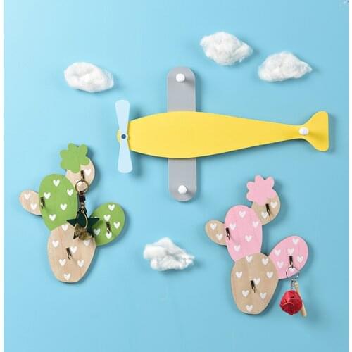 Hot Large Self Adhesive Hooks Plastic Clothes Hanger Cute Wall Mounted Coat Hook Kid Children Room Wall Decorative Accessories