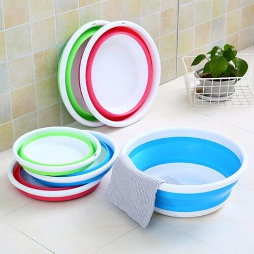 Portable Folding Basins Creative Travel Camping Outdoor Practical Fishing Promotion Car Wash Buckets Multifunction Washbasin