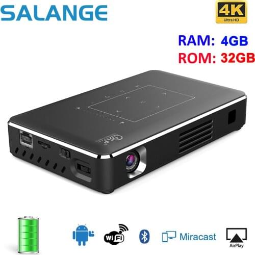 Salange DLP Projector 4K Android WiFi Mini Projecter Support DLNA 1080P 350 ANSI USB Proyector for Mac Windows For iPhone
