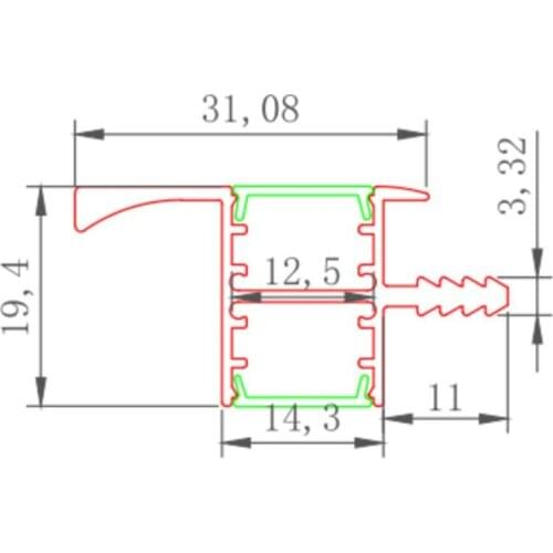 Free Shipping 2m/pcs New design LED profiles linear light aluminium extrusion channel with high light transmittance PMMA cover