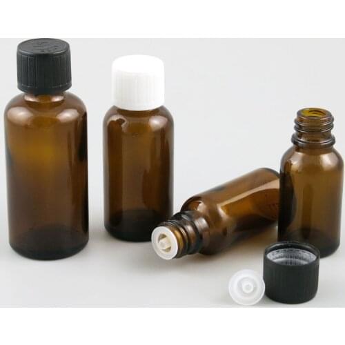 Empty Refillable 5ml 10ml 15ml 20ml 30ml 50ml 100ml Amber Essential Oil Glass Bottle 1oz Essential Oil Container 200pcs