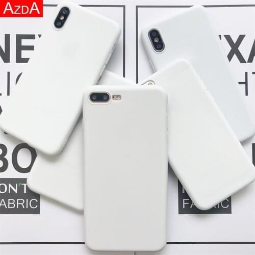 Silicone Phone Case For iPhone 7 6 6S 8 Plus X 10 5 5S SE 2020 11 12 Pro XR XS Max White Matte Soft TPU Case For iPhone XR Cover