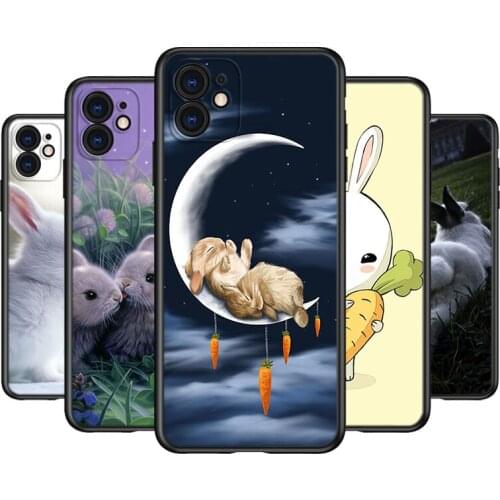 Silicone Cover Lovely Rabbit Cartoon For Apple IPhone 12 Mini 11 Pro XS MAX XR X 8 7 6S 6 Plus 5S SE Phone Case