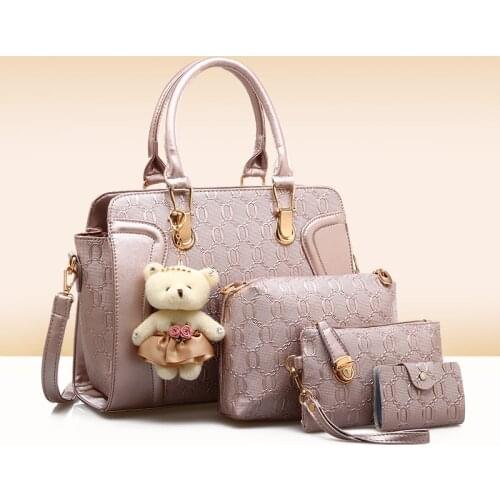 Fashion One Shoulder HandbagDiagonal Span Large Capacity Retro Four Piece Cover Mother Bag