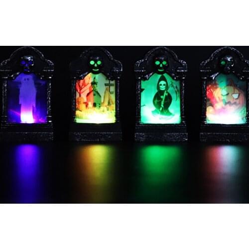 Halloween Glowing LED Tombstone Light Halloween Home Garden Decor Retro Simulation Pumpkin Skull Gravestone Lamp Halloween decor