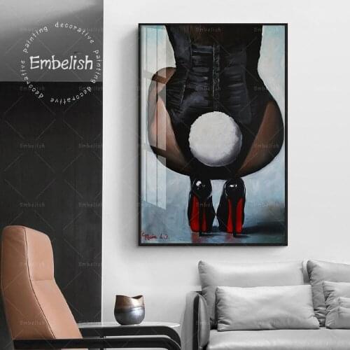 Embelish 1 Pieces Watercolor Sexy Big Hip And High Heels Modern Home Decor Pictures For Living Room Wall Art Canvas Paintings