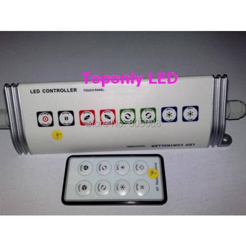 Triangle IP65 waterproof rgb led controller with touch interface & 8-key RF remote control DC12/24v 216w/432w for normal rgb led