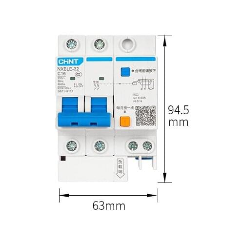 Zhengtai air switch 2P with leakage protection circuit breaker 220v single phase