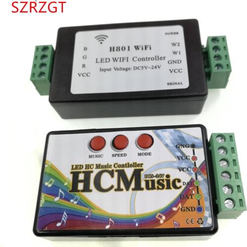 1pcs H801 WiFi;RGBW LED WIFI controller;RGBW WiFi LED H801 Controller;DC5-24V input;4CH*4A output