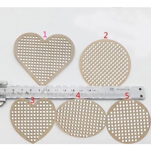 10Pcs DIY Handicraft Decor Wooden Scrapbooking Craft Heart Circle Shapes Cross Stitch Hole Carving for Embellishments Handmade