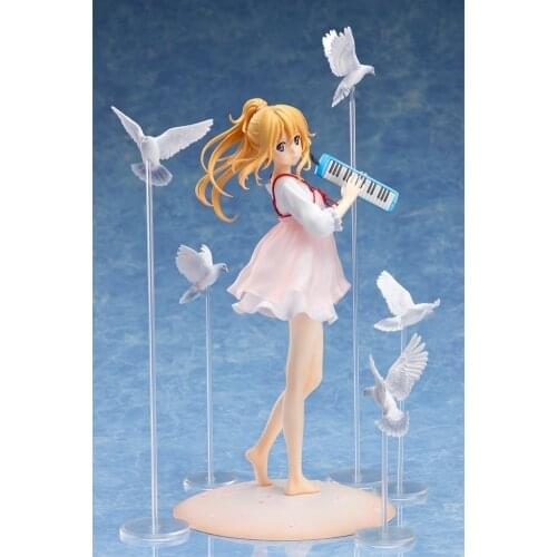 15cm Anime Your Lie in April Miyazono Kaori White Dove Violin Standing Ver. PVC Action Figure Girl Cute Cartoon Doll