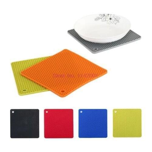 200pcs 18cm square Heat Resistant Silicone Mat Drink Cup Coasters Non-slip Pot Holder Table Placemat Kitchen Accessories