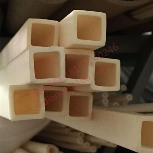 99.5%Al2O3 High Thermal Corundum Tube 15*15*1.2mm/Square Single-Bore Alumina Tube/Insulating Ceramics For Thermocouple Sensors