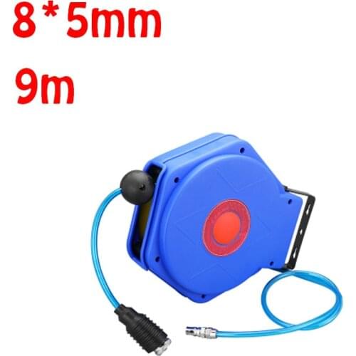 8*5mm 9m Automotive Air Hose Reel Pneumatic Hose PU Tube OD 8MM ID 5MM Automatic Retractable Reel Telescopic Drum Hose