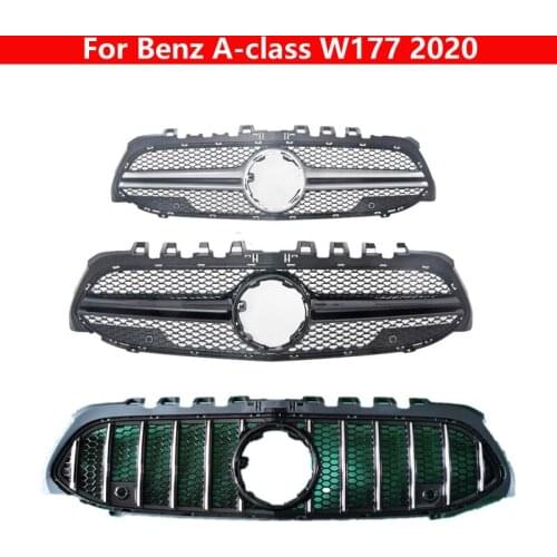 Auto Styling Middle Grille For Mercedes-Benz A-class W177 2020 ABS Center Grill AMG GT Style Bumper Vertical Bar