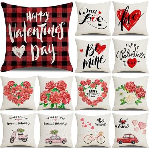 Valentines Day Flowers Love Confession Pillowcase Cushion Cover Pillow Case Car Home Sofa Cushion Cover