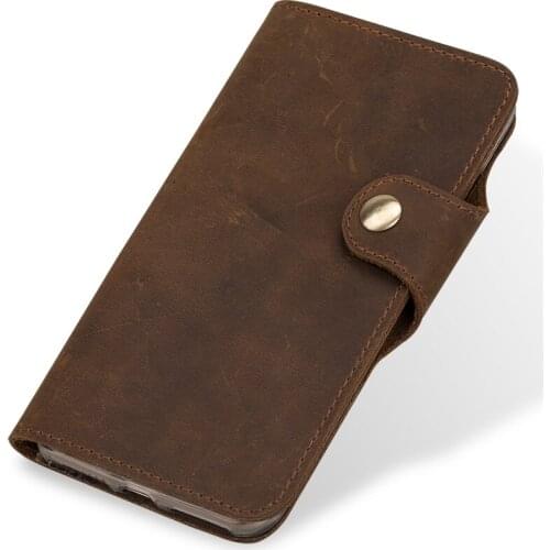 Genuine Leather flip Wallets Case For Samsung s10 case retro leather buckle soft silicone shell for Galaxy s10e a7 2018 a50 a70