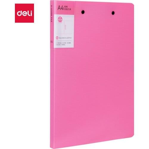 Deli Bright Color A4 Double Strong Clip Hard Folder Stainless Steel Clip File Storage Office Supplies 5056 Document Organizer