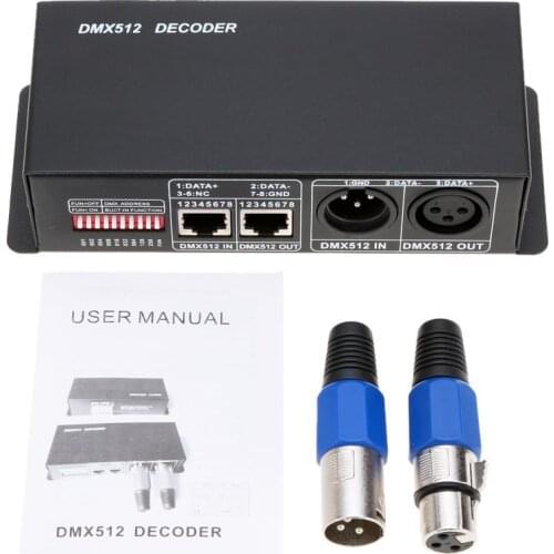 DMX 512 3CH*8A/4CH x 4A Decoder; 3/4 Channel Driver RGB/ RGBW LED Strip Decoder ; DC 12V-24V DMX Decoder For LED Strip Light